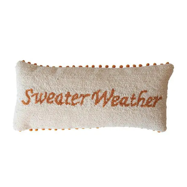 Sweater Weather Pom Pom Accent Pillow | Antique Farm House