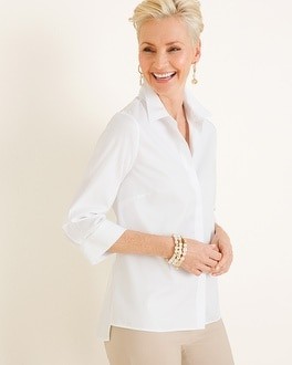 Chico's Cotton Step-Hem Stain Shield Shirt | Chico's