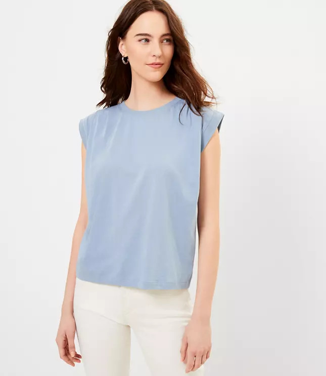 Pleated Muscle Tee | LOFT