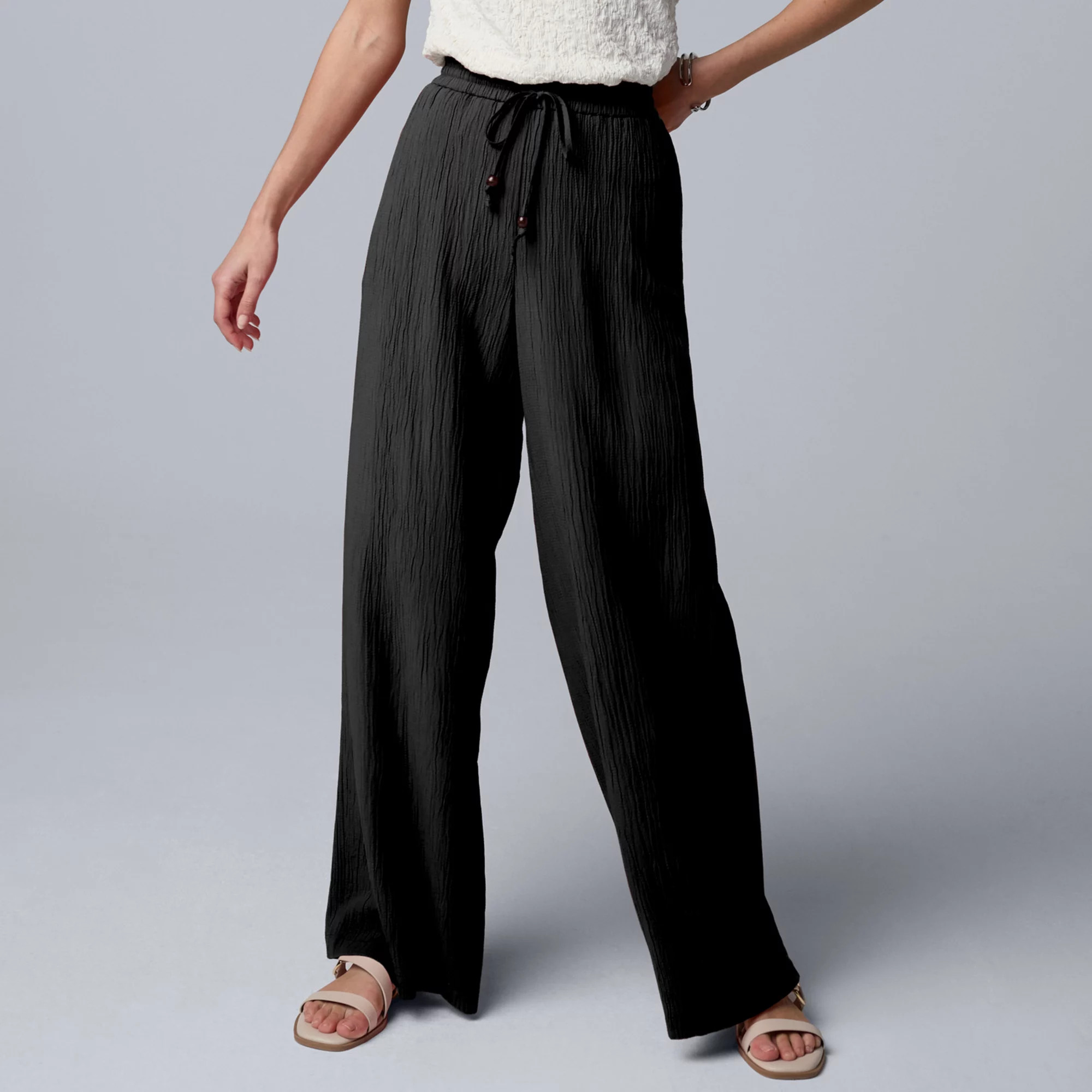 Women's Simply Vera Vera Wang Elastic Waist Wide Leg Pants | Kohl's