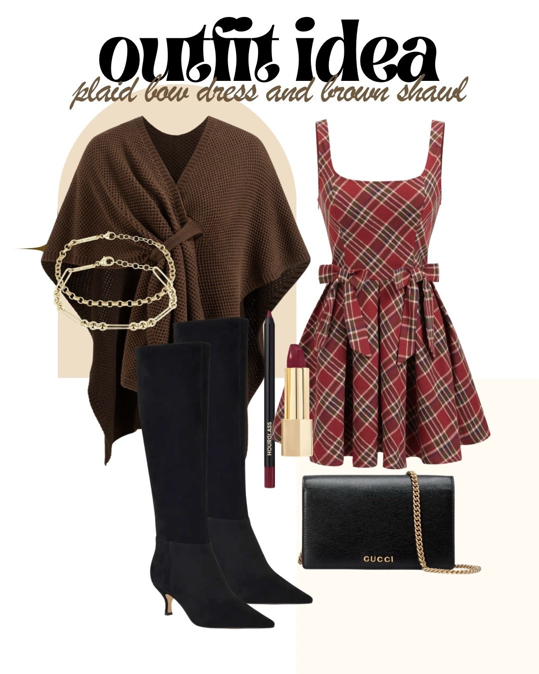 Getting holiday-ready with this absolutely gorgeous #OutfitIdea! ✨ This plaid bow dress is pure festive charm, paired with a cozy brown shawl for warmth and elegance. Complete the look with sleek boots and classic accessories. Perfect for any celebration!

#HolidayReady #ChristmasOutfit #FestiveFashion #PlaidLove #DressUp #ElegantStyle #PartyOutfit #FashionGoals #CozyChic #GucciBag #HourglassMakeup #HolidayLook #ShopMyStyle #LTKholidaystyle #LTKdress #ElevatedStyle

#LTKFindsUnder50 #LTKootd #LTKHoliday