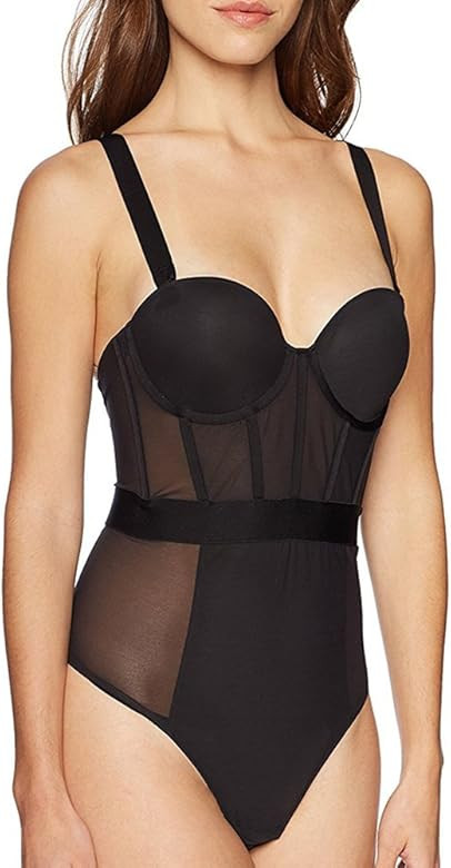 DKNY womens Sheers Strapless Bodysuit | Amazon (US)