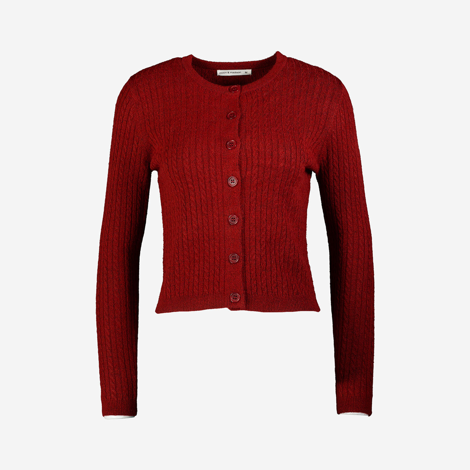 Red Cable Knit Cardigan | TK Maxx