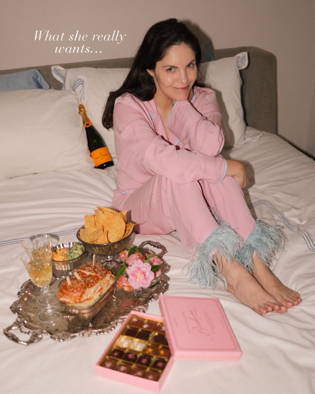 What she really wants, your time and CHIC pajamas pleaseeeee. 💌



Chic pajamas | pink truffle chocolate box | pink bon bons | feather pajamas | Valentine’s Day in bed | blue hotel bedding duvet | silver platter takeout 

#LTKmorningroutine #LTKselfcare #LTKValentine