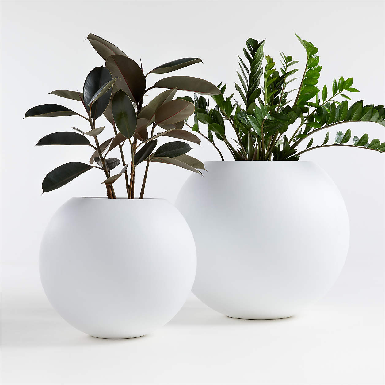 Sphere Small Sand Indoor/Outdoor Planter 20"x17.5" + Reviews | Crate & Barrel | Crate & Barrel