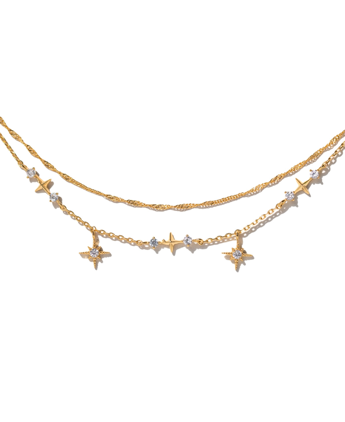 Girls Crew Crystal Wandering Gold Plated Stars Anklet - Gold | Macy's