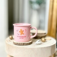 Pink Gingerbread Man Mug Ceramic Christmas Hot Cocoa Cup | Etsy (US)