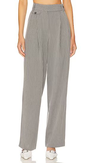 Serena Tailored Pant in Grey Pin Stripe | Revolve Clothing (Global)