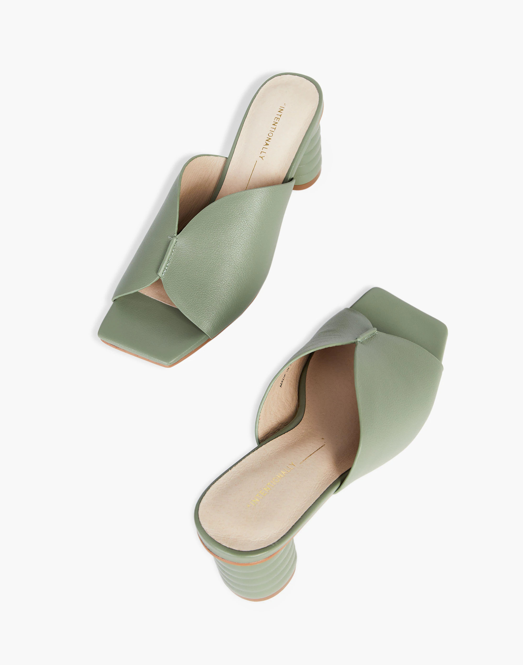 Intentionally Blank Leather Kamika Mules in Sage | Madewell