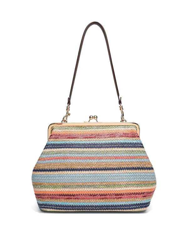 Kiss-lock Straw Hobo for Women Large Straw Beach Shoulder Bag Tote Purse Satchel | Amazon (US)