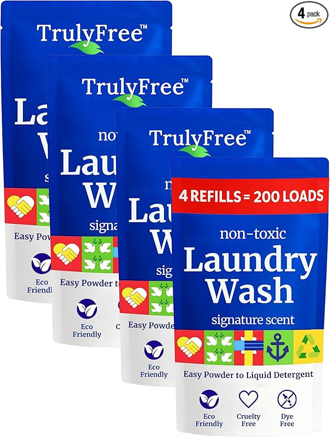 Truly Free Natural Laundry Detergent for Sensitive Skin | Eco Friendly, Plant Based, Baby Clothes... | Amazon (US)