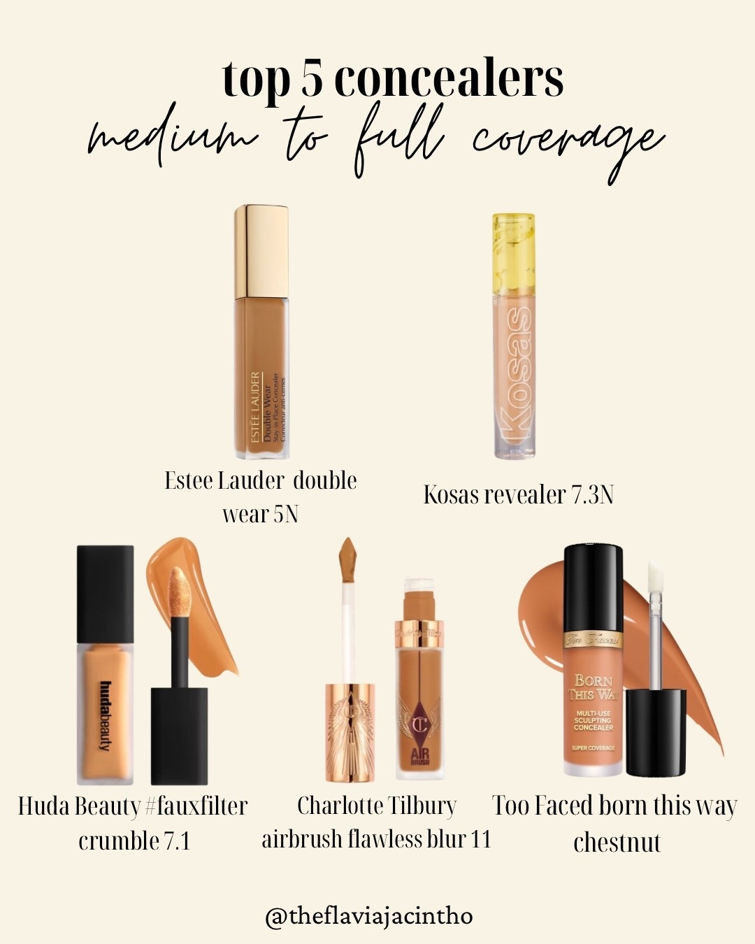 Top 5 concealers medium to full coverage #concealers #top5 

#LTKspring #LTKuk #LTKbeauty