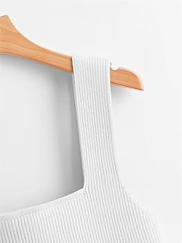 Verdusa Women's Square Neck Sleeveless Solid Ribbed Knit Crop Top Tank | Amazon (US)