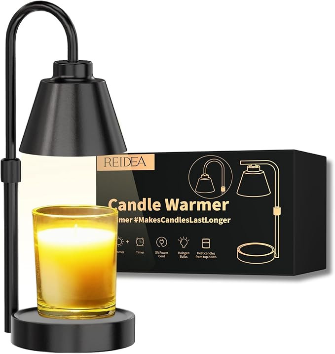 REIDEA Candle Warmer Lamp Timer, Dimmable Adjustable Height Wax Melt for Large 3 Wicks Scented Ca... | Amazon (US)