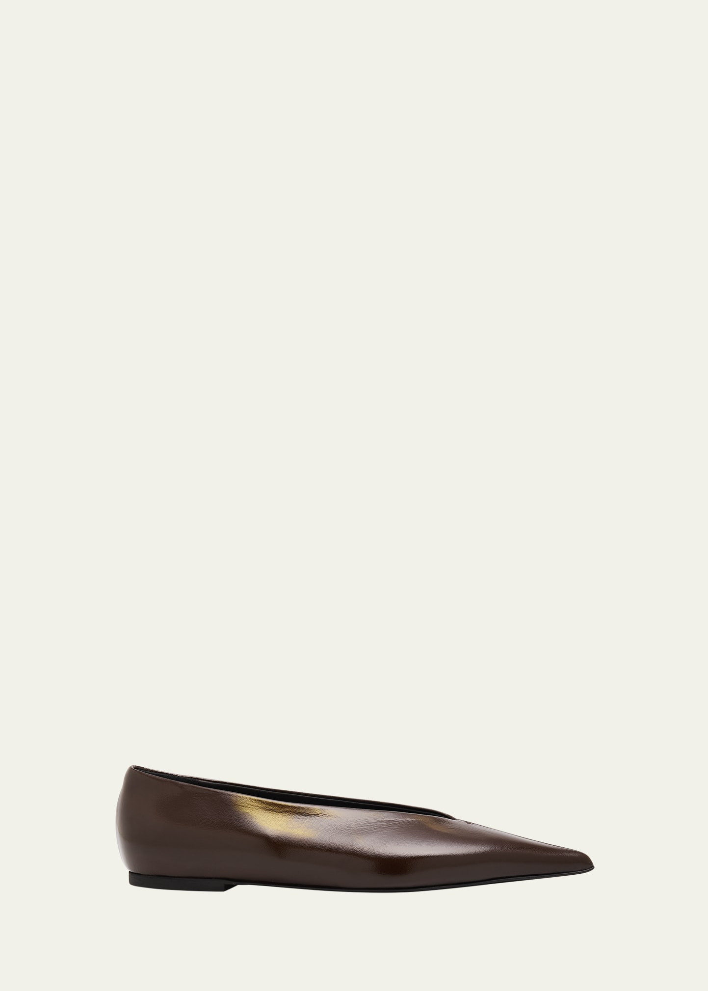 Proenza Schouler Slash Slick Nappa Leather Ballerina Flats | Bergdorf Goodman
