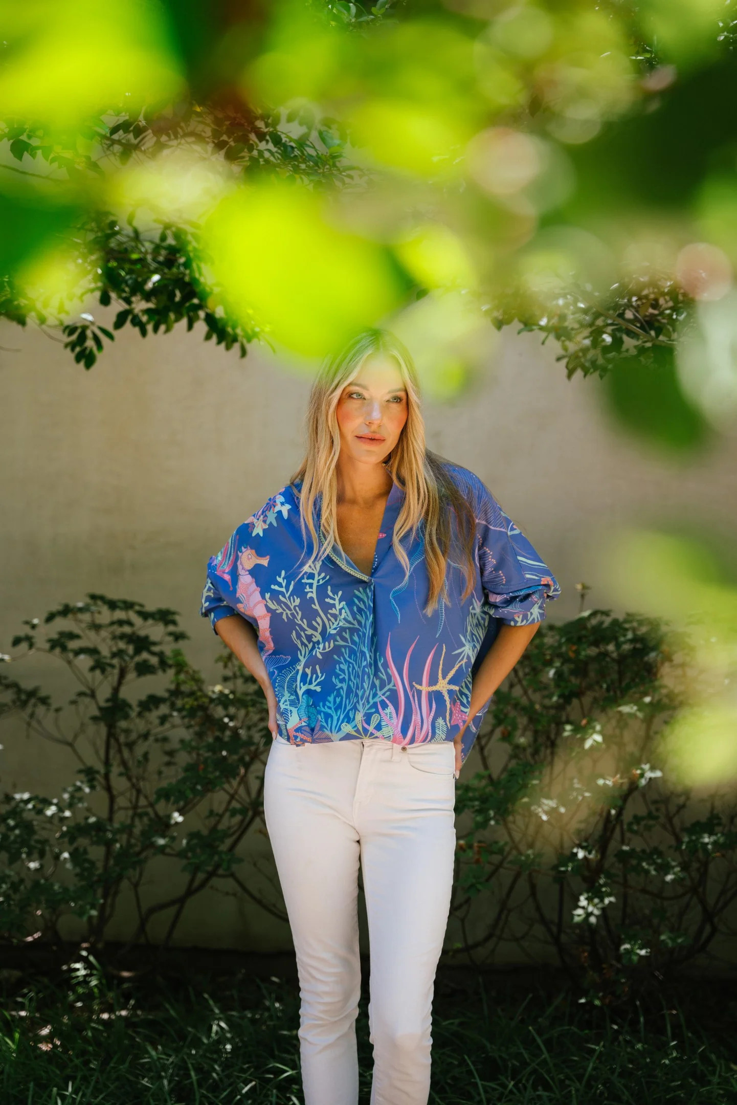 Sheridan French I Resort 2024 I Frankie Shirt in Under the Sea Azure | Sheridan French