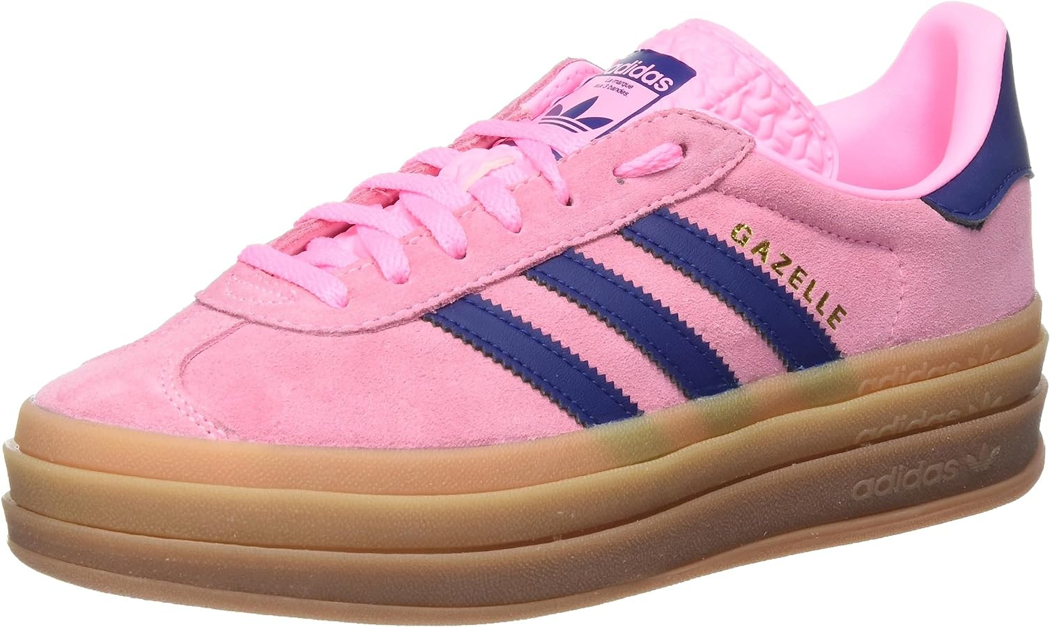 adidas Gazelle Bold Women's Shoes, Pink Glow/Victory Blue/Gum, Size 5 | Amazon (US)