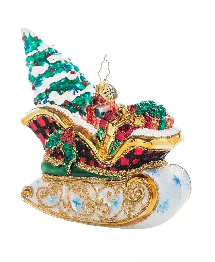 Snowy Sleigh Ride Glass Ornaments | Macy's