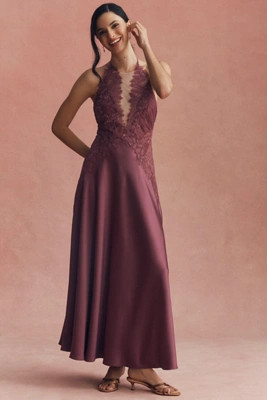 BHLDN Ella Lace Appliqué Maxi Dress | Anthropologie (US)