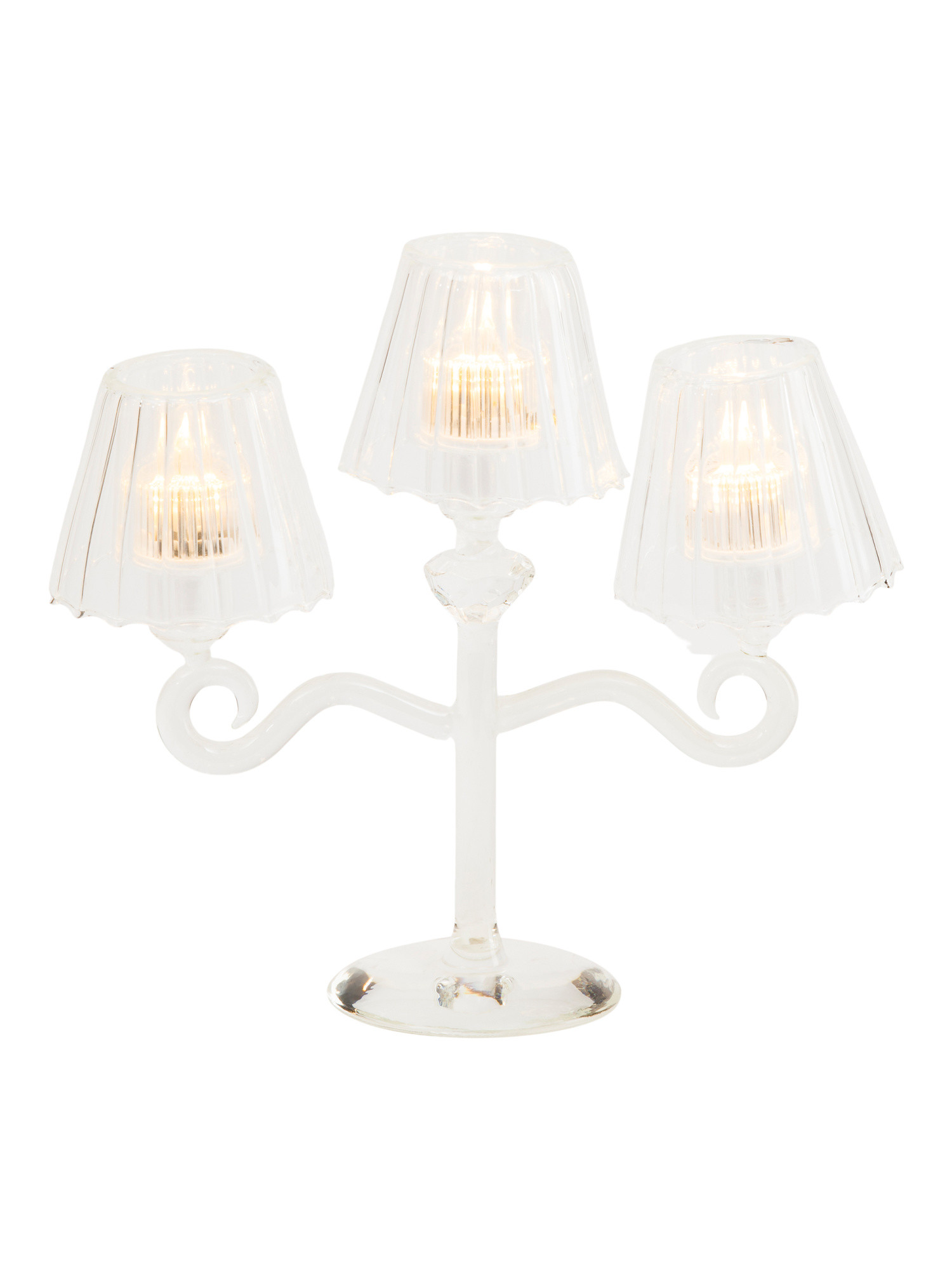 10.25in Glass Tea Light Candelabra | TJ Maxx