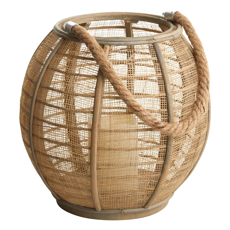 Wood LED Outdoor Lantern, Medium | At Home