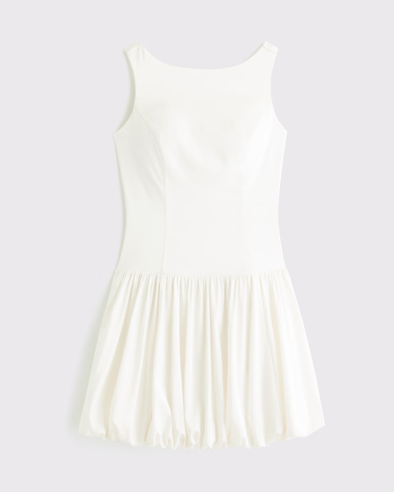 Women's High-Neck Bubble Hem Mini Dress | Women's Dresses & Jumpsuits | Abercrombie.com | Abercrombie & Fitch (US)