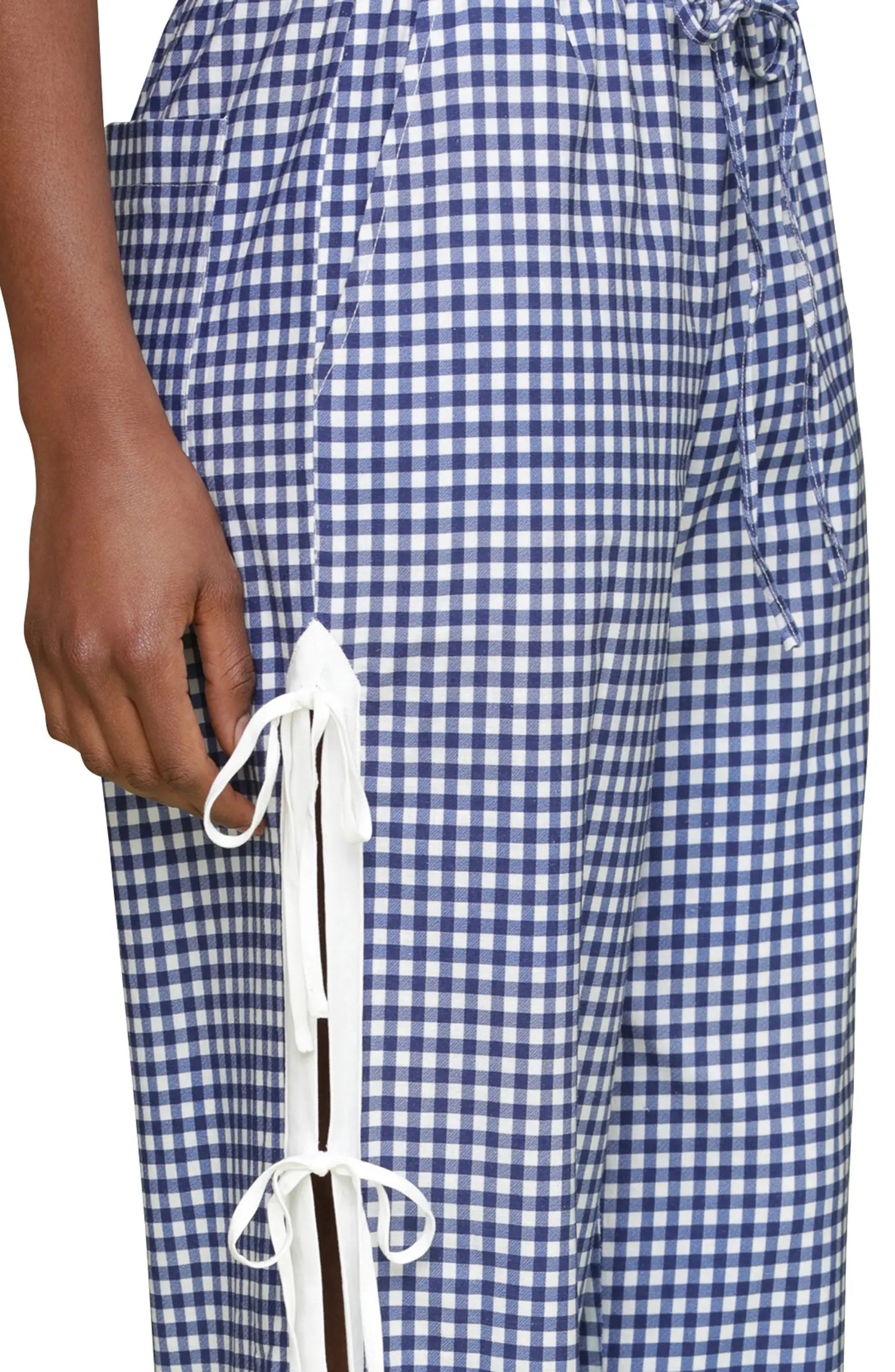 Avec Les Filles Side Tie Gingham Drawstring Pants | Nordstrom | Nordstrom
