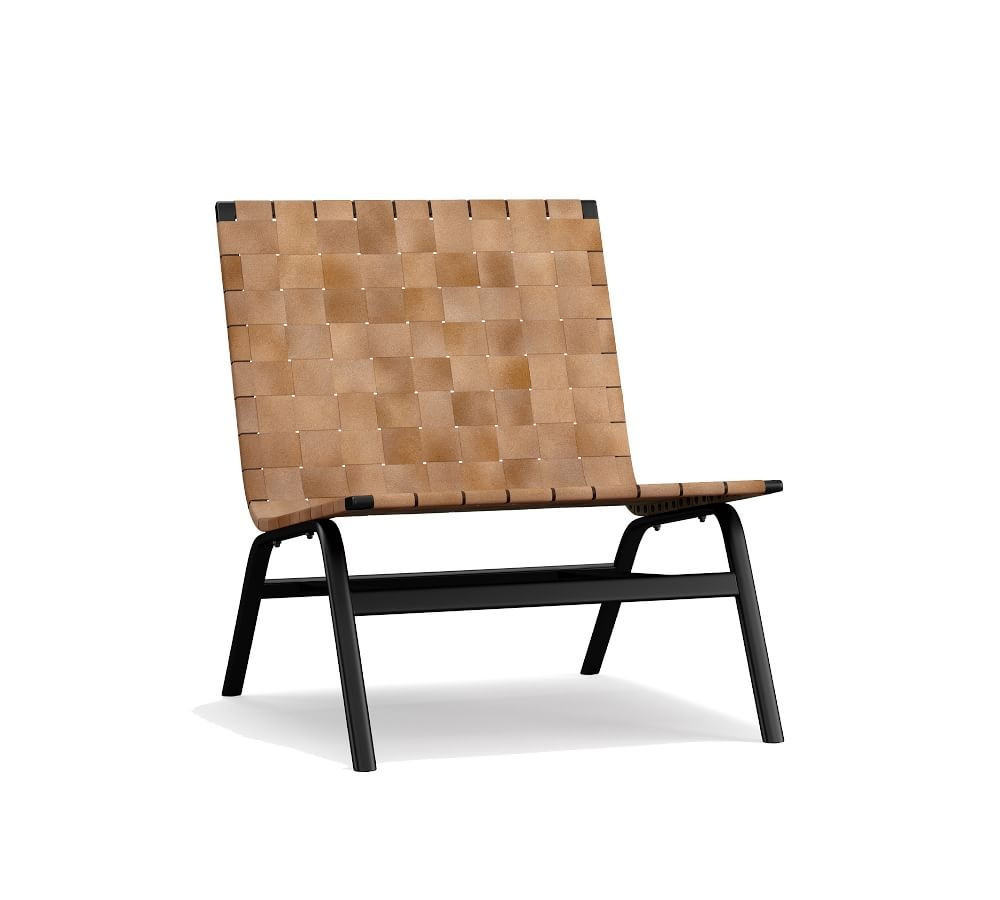 Shay Woven Leather Accent Chair | Pottery Barn (US)