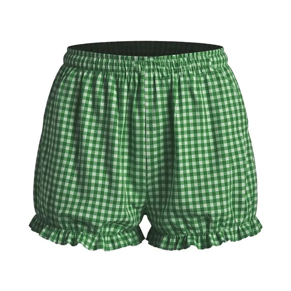 BLVB Women Lounge Plaid Shorts Cute Ruffle Bloomers Elastic Waist Shorts Pajama Bottoms Streetwea... | Walmart (US)