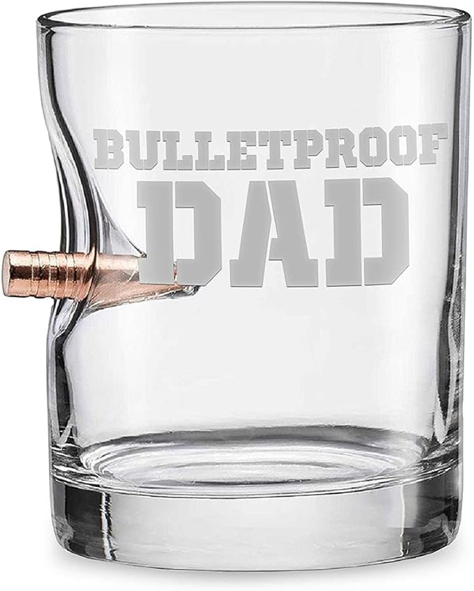 BenShot Bulletproof Dad Rocks Glass with Real .308 Bullet - 11oz | Made in the USA | Amazon (US)