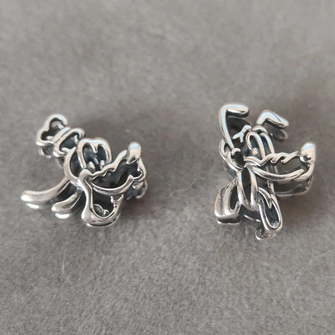 Disney Hollowed Pluto and Goofy Charm Fits Pandora Charms Bracelets DIY Handmade Jewelry Gift for... | Etsy (US)