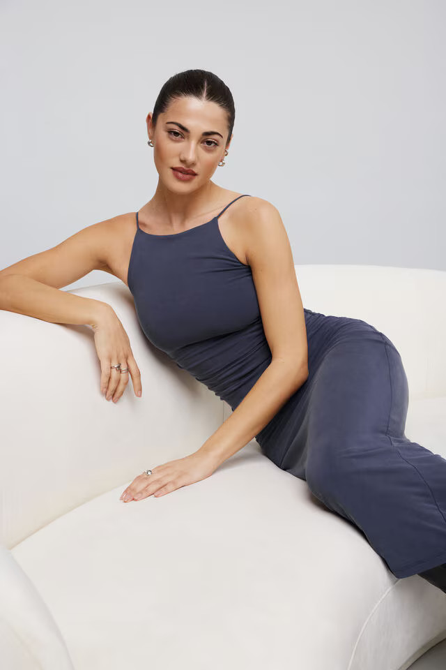 Ines Ruched Maxi Dress | Dynamite Clothing