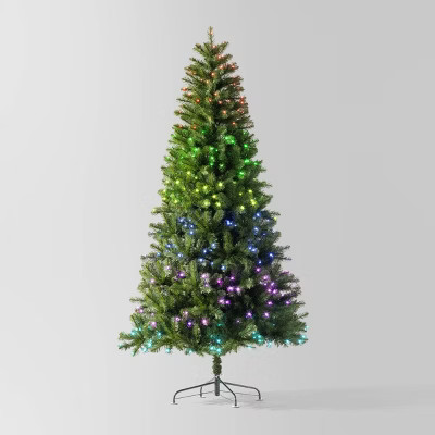 7.5' Pre-lit Alberta Spruce Artificial Christmas Tree with Remote Control Color Changing LED Ligh... | Target