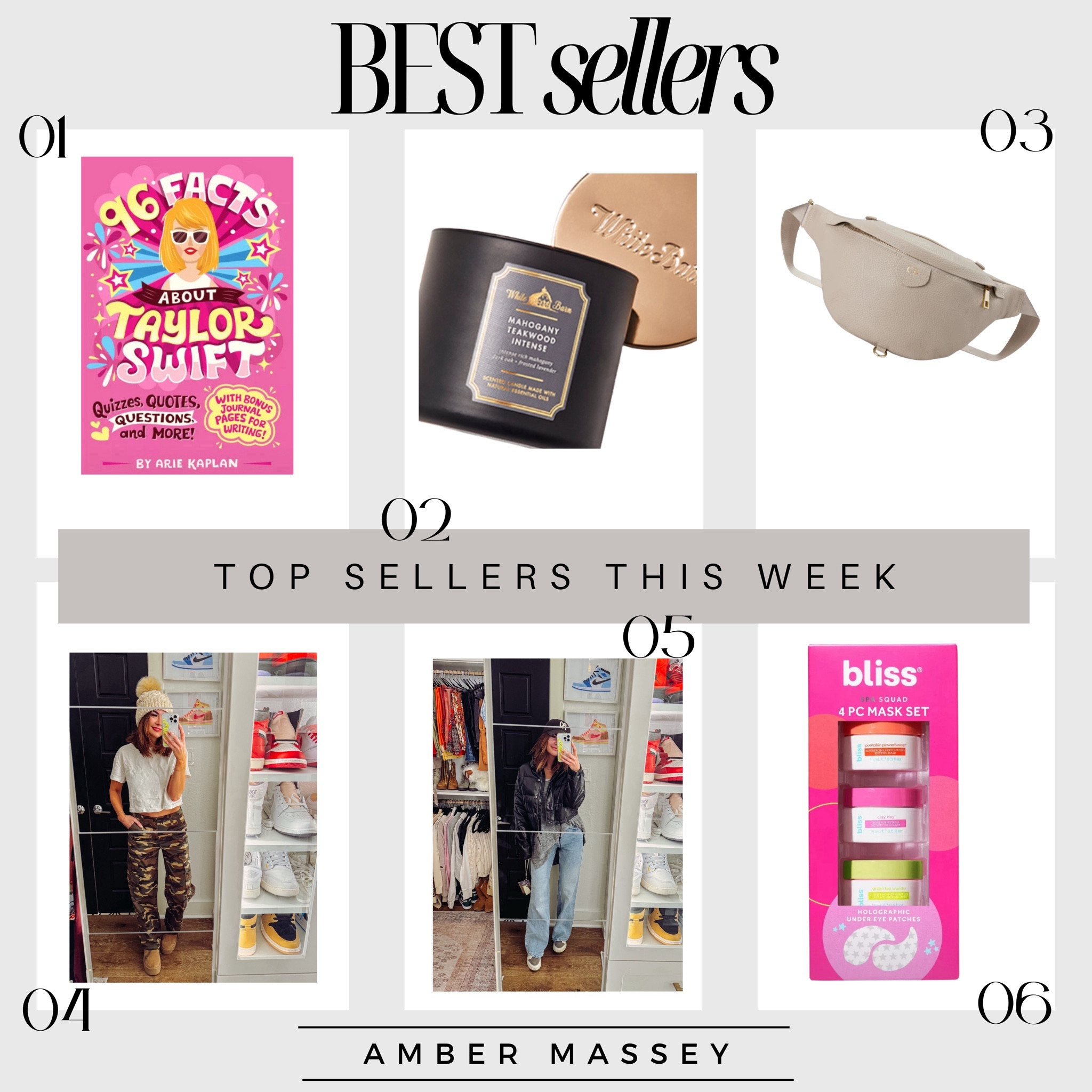 Top 5 best sellers from last week:
1) Taylor swift fact book
2) bath & body works candle
3) sling bag from Etsy
4) Levi Cargo pants
5) H&M denim
5) bliss mask set 

#LTKfindsunder50 #LTKfindsunder100 #LTKGiftGuide