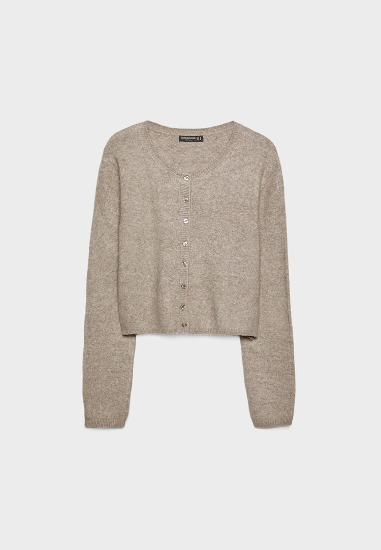 Soft-touch knit cardigan with buttons | Stradivarius (UK)