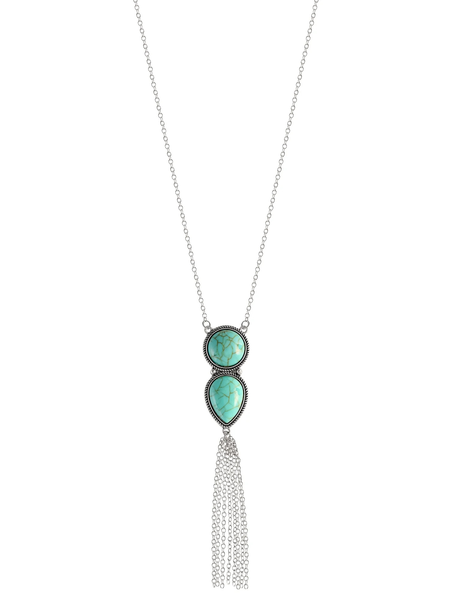 Jessica Simpson Faux Turquoise Stone Y Necklace - Walmart.com | Walmart (US)