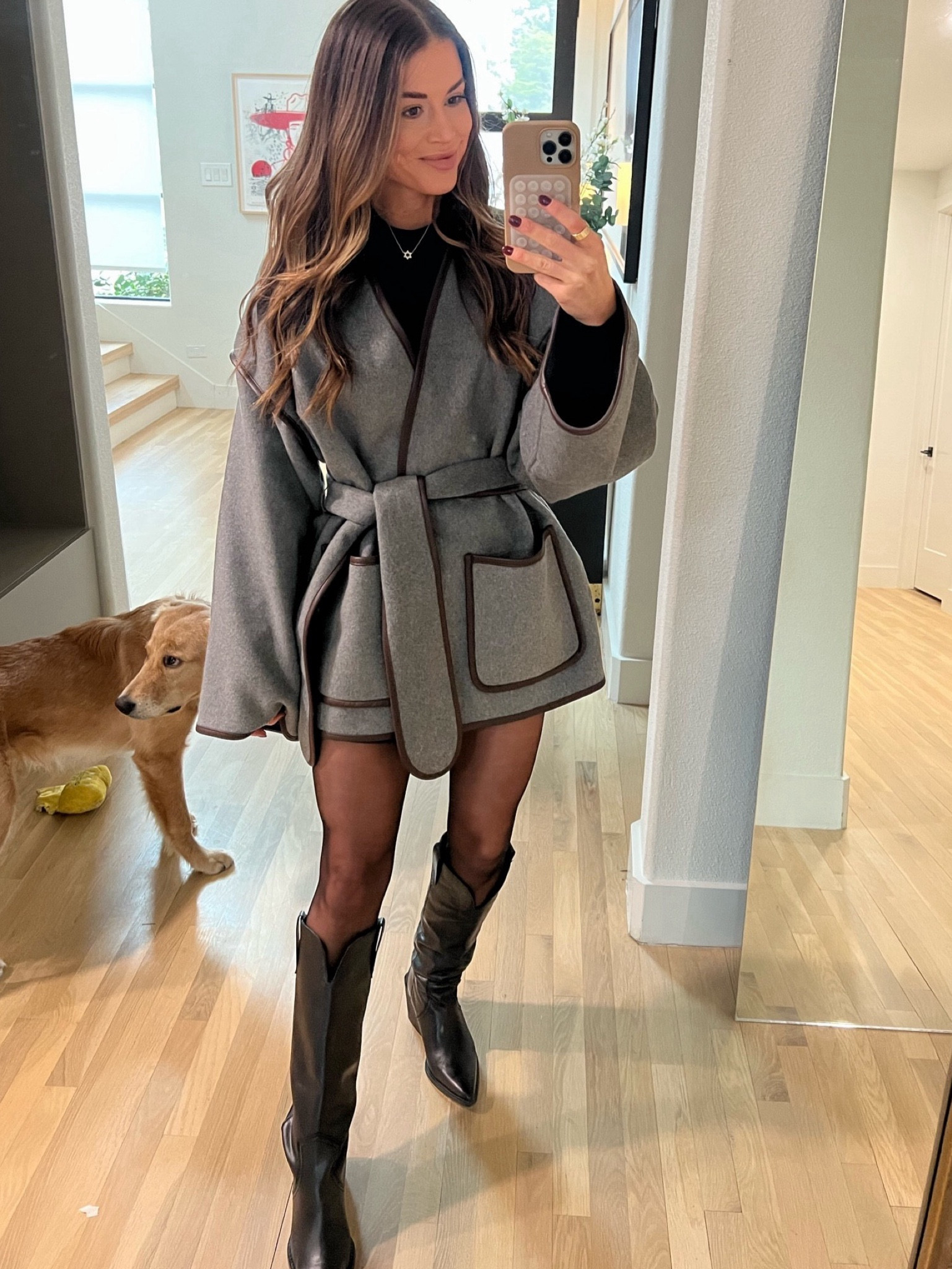 Love this wool wrap coat from revolve ! Pairs perfect with leather black shorts and black turtleneck. Sheer tights are the brown color from Amazon ! Black boots are my go to pair 👏🏼 

Fall outfit 
Aspen outfit 
Winter outfit 
Fall jacket 
Fall coat 
Fall outfit inspo 

Follow my shop @whitswhims on the @shop.LTK app to shop this post and get my exclusive app-only content!

#liketkit 
@shop.ltk
https://liketk.it/4VtFa

Follow my shop @whitswhims on the @shop.LTK app to shop this post and get my exclusive app-only content!

#liketkit   
@shop.ltk
https://liketk.it/4VKiw

Comment SHOP below to receive a DM with the link to shop this post on my LTK ⬇ https://liketk.it/4W3XG #ltkholiday #ltkstyletip #ltkgiftguide #ltkholiday #ltkgiftguide #ltkparties #ltkholiday #ltkparties #ltkgiftguide

#LTKParties #LTKHoliday #LTKGiftGuide