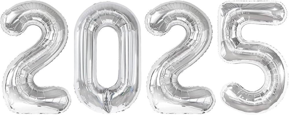 2025 balloons, Silver 40 Inch 2025 Party Decorations New Year Nye Decorfor New Years Eve Party Su... | Amazon (US)
