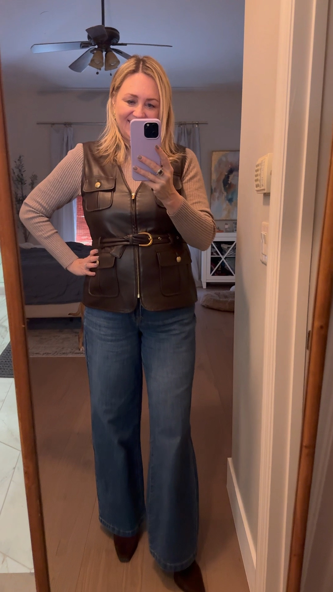 Spring outfit, wide leg jeans 

#LTKOver40 #LTKootd #LTKMidsize