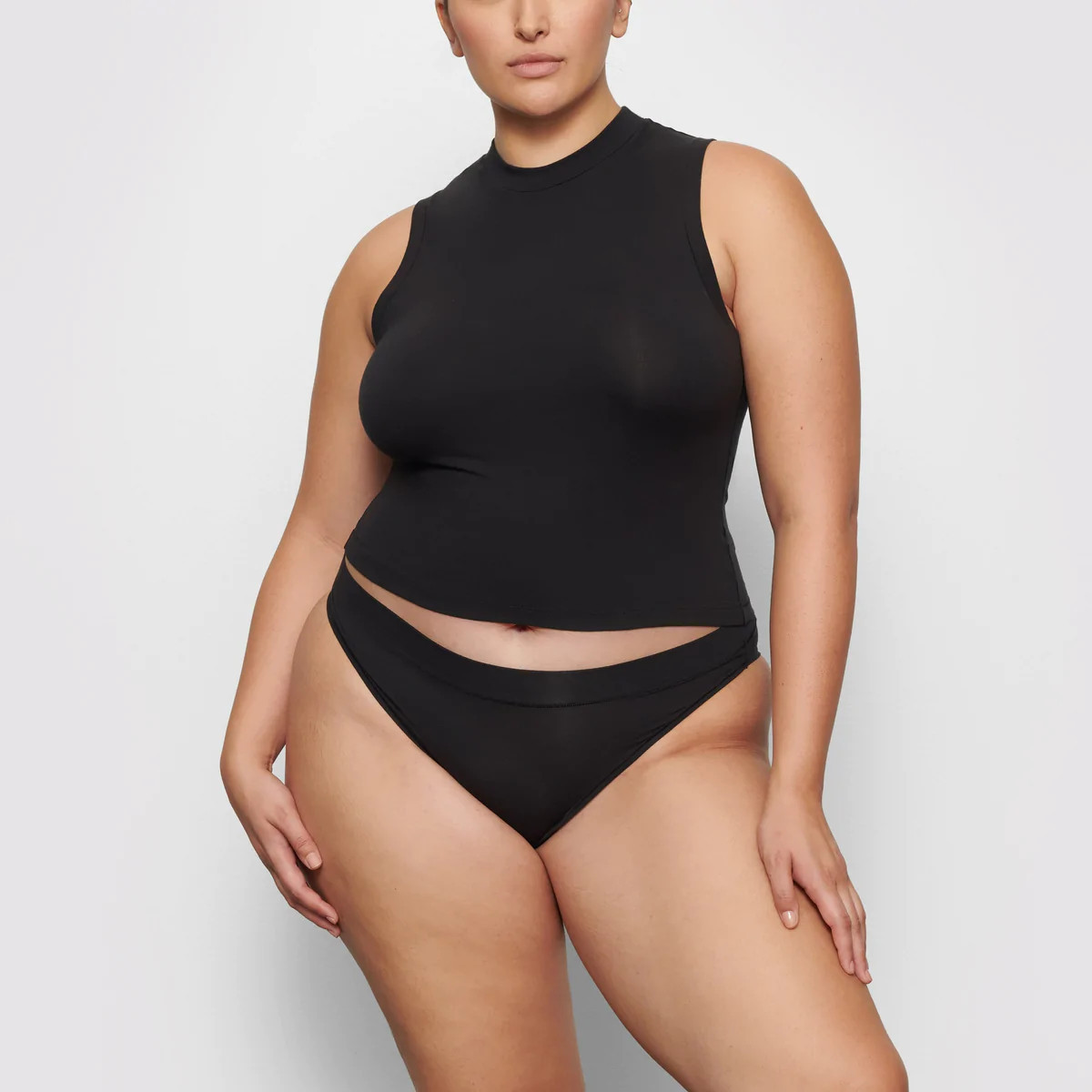 COTTON JERSEY MOCK NECK TANK | SKIMS (US)