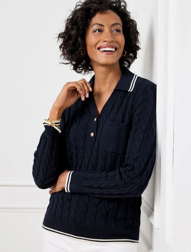 Johnny Collar Sweater - Tipped | Talbots
