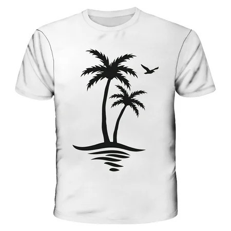 Tshirts For Women Coconut Tree Print Casual Short Sleeve Loose Fit Tee Summer Ladies Tops Clothing Holiday Wear | Walmart (US)