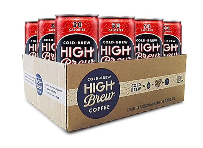 High Brew Coffee Double Espresso 8 Fl Oz (12 Count) Grab & Go Pre-Made Cold Brew Direct Trade Cof... | Amazon (US)