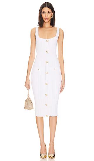 Laney Dress in White & Gold | Revolve Clothing (Global)