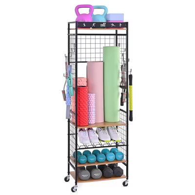 ZACHVO Weight Rack for Dumbbells & Kettlebells - Home Gym Storage Organizer with Wheels & Yoga Mat Hanger | Target