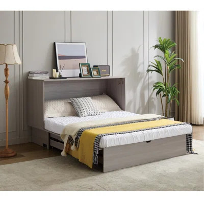 Murphy Storage Bed With Mattress And Oversized Drawers, Cabinet Bed With USB Charging Station | Wayfair North America
