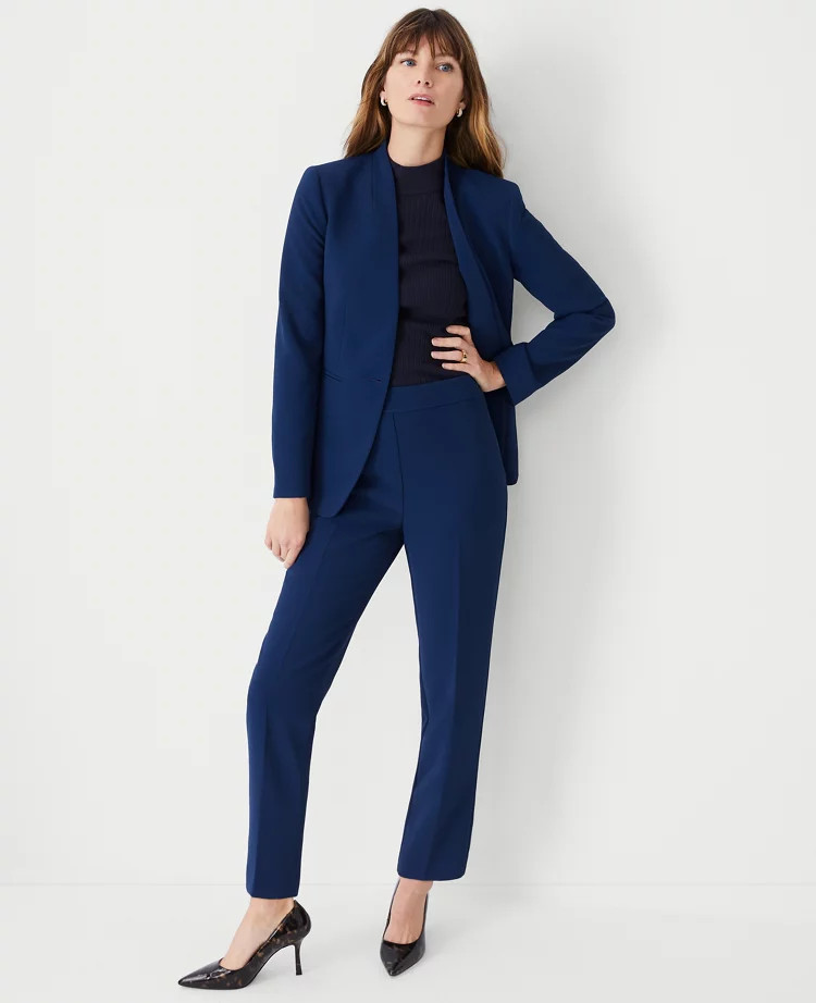 The Petite Side Zip Ankle Pant in Fluid Crepe | Ann Taylor