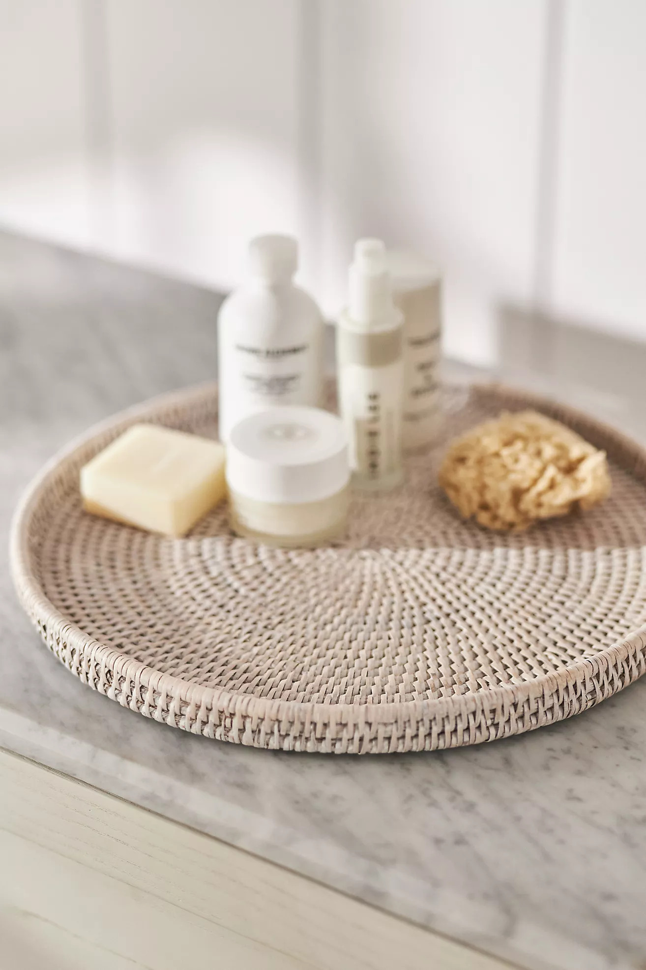 Handwoven Rattan Round Tray | Anthropologie (US)