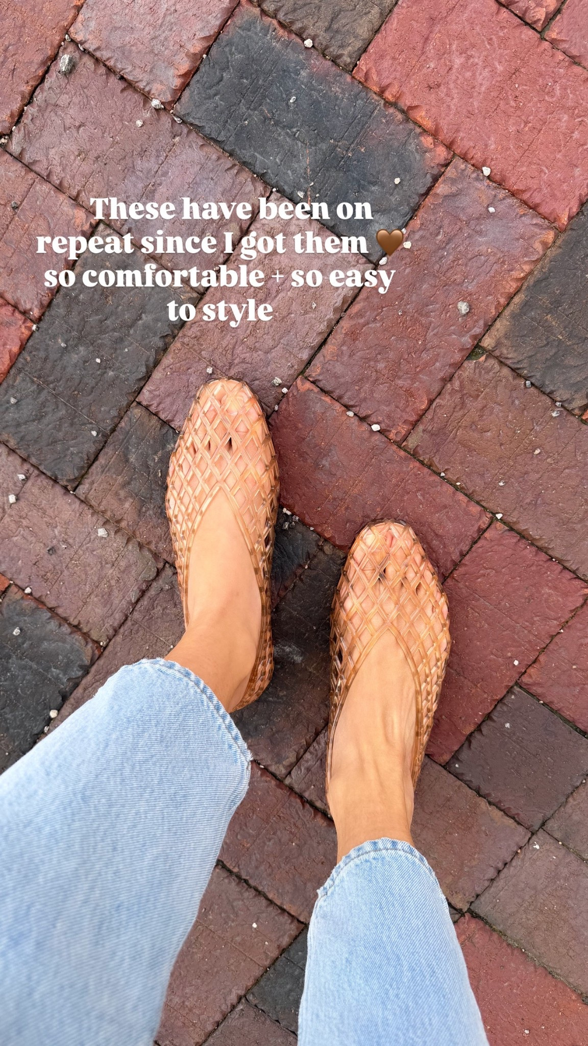 Jelly flats     These have been on repeat since I got them 🤎 so comfortable + so easy to style
They run tts

#LTKMothersDay #LTKSeasonal #LTKootd