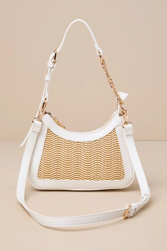 Ritzy White Straw Woven Crossbody Bag | Lulus